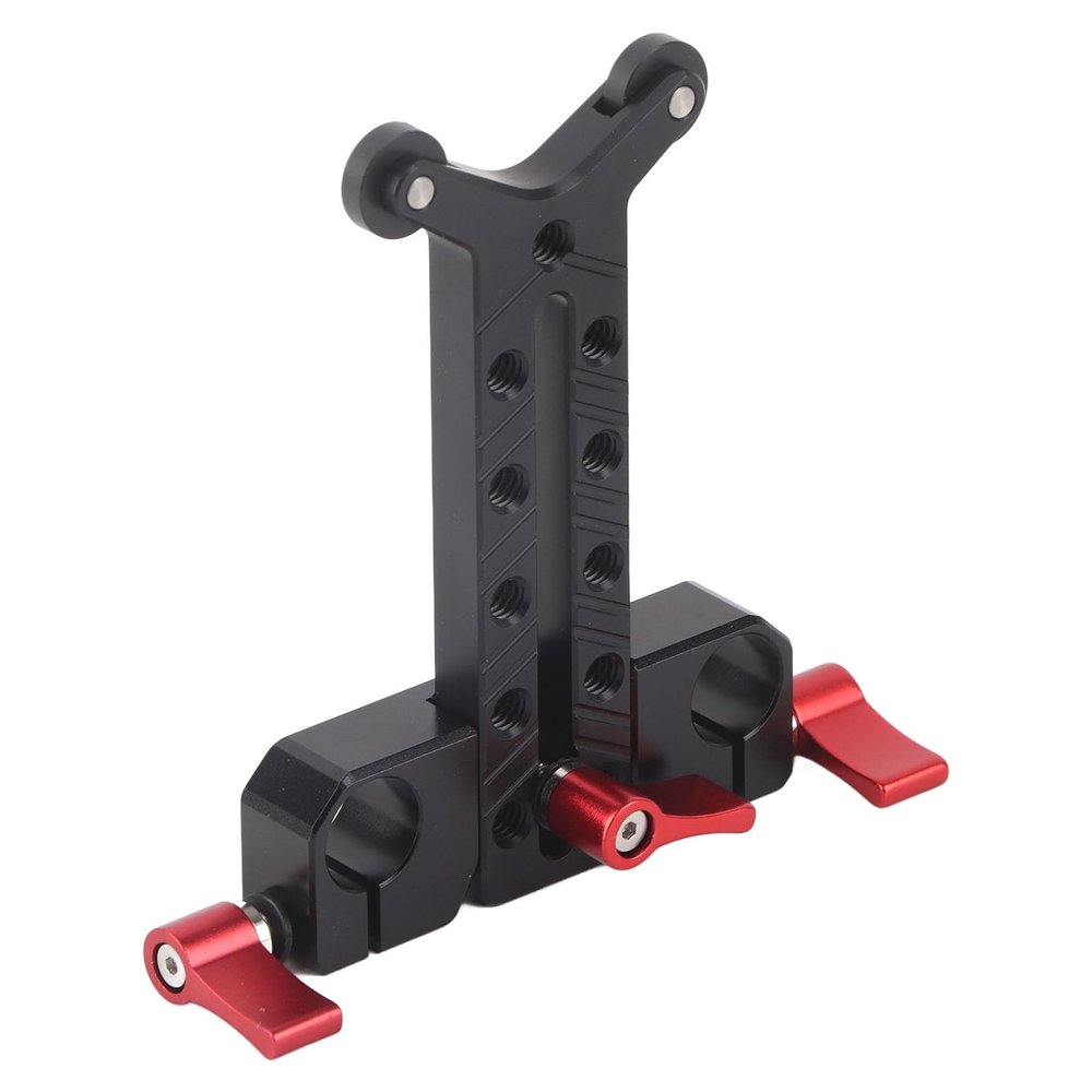 Lens Mount Lightweight Height Adjustable 2kg Loading Long Aluminum Alloy Lens Holder with Pulley for Camera Shoulder Rig