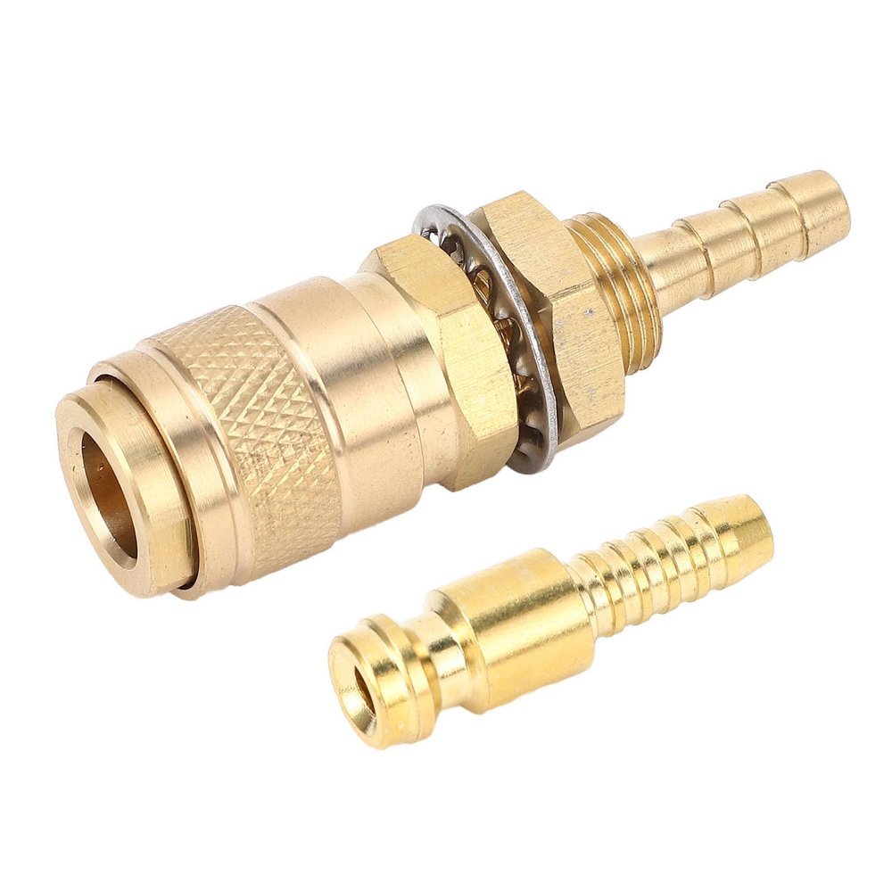 Water Cooled Gas Adapter, Water Cooled Gas Quick Connector for Equipment, Brass Material, 6mm