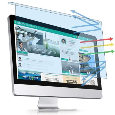 HEYVGO 23-24 inch Anti-Blue Light Blocking Screen Protector Panel for 16:9 Widescreen Computer Monitor - Anti-Scratch Diagonal Frame Shield, 21.5X 12.6 inch(LxW)