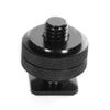 1/4 Threaded Stud with Hot Shoe Adapter, Black, Aluminum Alloy for Auxiliary Flash or Accessory, Works with Tripod or Stand Socket view 1