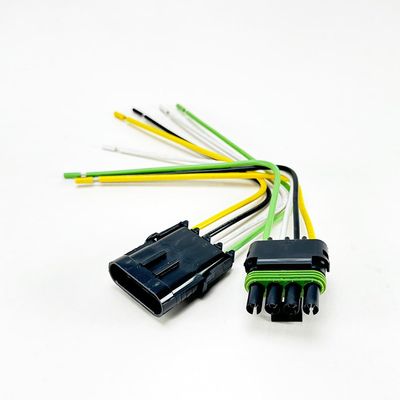 Aptiv (Delphi) Weatherpack 4 Pin Connector Pigtail Kit (12010974, 12015797), 16AWG USCG Certified 8.5" Tinned Boat Wires (Made in USA)