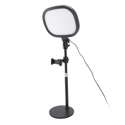 Adjustable Height Video Conference Light with 10 Brightness Levels 3 Colors 180 Angle for Streaming Makeup Recording USB Powered Compatible with