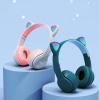 ciciglow Cute Cat Shape WL Headset with HiFi Sound Quality, Luminous Stereo BT Headphones for Home School Office, Small and Light Weight (Black) view 4