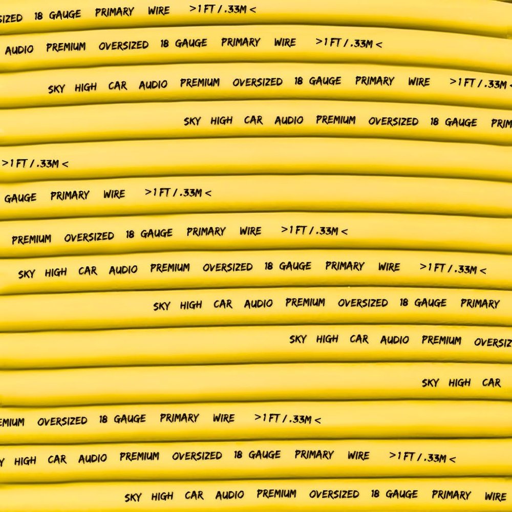 Sky High Car Audio CCA 18 Gauge Primary Wire 100ft (Yellow)