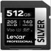 Lexar 512GB Professional Silver SD Card, UHS-I, C10, U3, V30, 4K, Up to 205/140 MB/s SDXC Memory Card, for Professional Photographer, Videographer, Enthusiast (LSDSILV512G-BNNNU) view 1