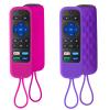 2 Pack Case for Roku Express/Streaming Stick/Premiere - Silicone Remote Cover for TCL Hisense Roku TV Remote (Purple not Glow + Rose not Glow) view 1