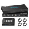 4K@60Hz HDMI 2.0 KVM Switch 4x1 for 4PC Share 2 Displays and 4 USB 3.0 Ports SPDIF L/R Audio,Copy/Extended Mod compatibile with Windows, Unix and Mac OS X view 1