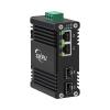 Yjntoximc Mini Industrial 2 Ports Gigabit PoE Switch with DC1248V Redundant Power Input, 12V PoE Switch with 2 SFP, IEEE802.3af/at @60W, Compact PoE Power for VoIP Systems/Solar Power/RV Truck view 1