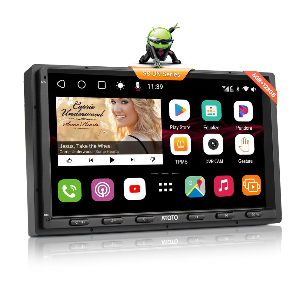 ATOTO S8 Ultra New 7" QLED Double Din Android Car Stereo, 8-Core 6G+128G, Wireless CarPlay & Android Auto, 4G LTE/WiFi, 4 * 49W Amp, 2 Bluetooth w/aptX HD,GPS Tracking&AI Chat, HD LRV, S8G2A79UN