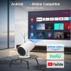 Mini Projector, HY300 PRO Portable Projector, Support 4K 1080P with Dual-Band WIFI6 5G Wireless 5.2 Bluetooth Android 13, 180 Rotatable, Auto Keystone Correction, 35"-130" Screen Video Projector view 2
