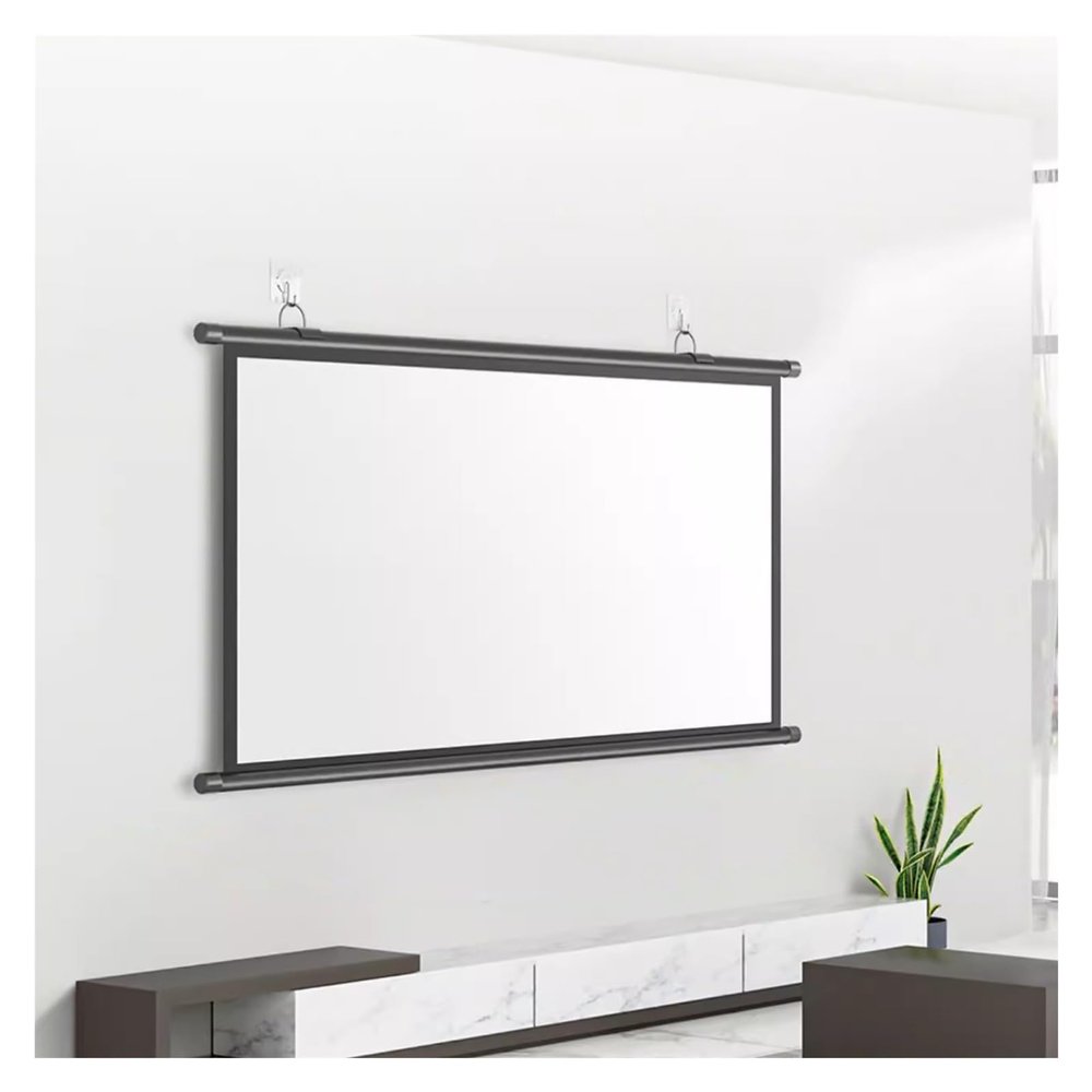 4:3/16:9 HD Projector Screen, Manual Pull Down Projector Screen for Home Theater, 72 Inch Projector Screen for Home Cinema, Projection Screen for Movies and Gaming(Metal,16:9-72inch)