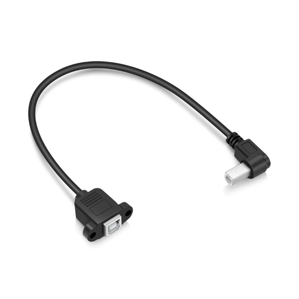 Square Port USB Printer Extension Cable with Ear, Computer Medicl Equipment Interface Adapter, Male and Female Connector(0.3M,Right)