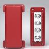 AMOMD 600A Heavy-Duty Bus Bar Nickel Plated Copper Distribution Terminal Block with Cover 4 M10 (3/8 in) Studs & 8 Screws Buss Bar for Solar RV Marine Car Audio 12-48V DC Battery System (Red) view 3