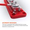 AMOMD 600A Heavy-Duty Bus Bar Nickel Plated Copper Distribution Terminal Block with Cover 4 M10 (3/8 in) Studs & 8 Screws Buss Bar for Solar RV Marine Car Audio 12-48V DC Battery System (Red) view 4