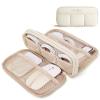 BAGSMART Electronics Organizer Travel Case, Cord Storage for Chargers Cables Phones, Compact Tech Accessories Pouch, Beige view 1