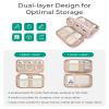 BAGSMART Electronics Organizer Travel Case, Cord Storage for Chargers Cables Phones, Compact Tech Accessories Pouch, Beige view 2