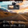 3 Channel Dash Cam, Dash Camera, 1080P Full UHD Car Camera Front and Rear Inside with 64GB Card,Built-in Super Night Vision,2.0'' IPS Screen,170Wide Angle,WDR, 24H Parking Mode, Loop Recording view 2