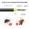 100FT/30M 4-Core Industrial TPU LC to LC Outdoor Armored Fiber Patch Cable, 4 Strands OS2 Single Mode Fiber Patch Cable with LC Connectors, Direct Burial LC-LC 9/125um, OD-5mm, Black view 2