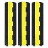 GarveeTech 3 Pack of 2 Channel Protective Wire Cord Ramp, Driveway Rubber Traffic Speed Bumps, Cable Protector, 11000 LBS per Axle Capacity view 1