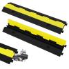 GarveeTech 3 Pack of 2 Channel Protective Wire Cord Ramp, Driveway Rubber Traffic Speed Bumps, Cable Protector, 11000 LBS per Axle Capacity view 2