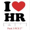3Pcs I Love HR Stickers, 2 Inches view 2