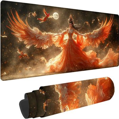 Large Mouse Pad Desk Mat, Anti-slip Keyboard Pad with Multifunctional, Gaming Mousepad, Office Desk Accessories for Computer, PC and Laptop large mouse pad, Portable Cloth Design 48"x24" Pink Wing O-0