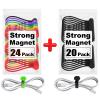24 + 20 Pack Magnetic Cable Ties, Cute Cloud Design Great for Bundling and Organizing, Holding Stuff, Book Markers, Fridge Magnets view 1