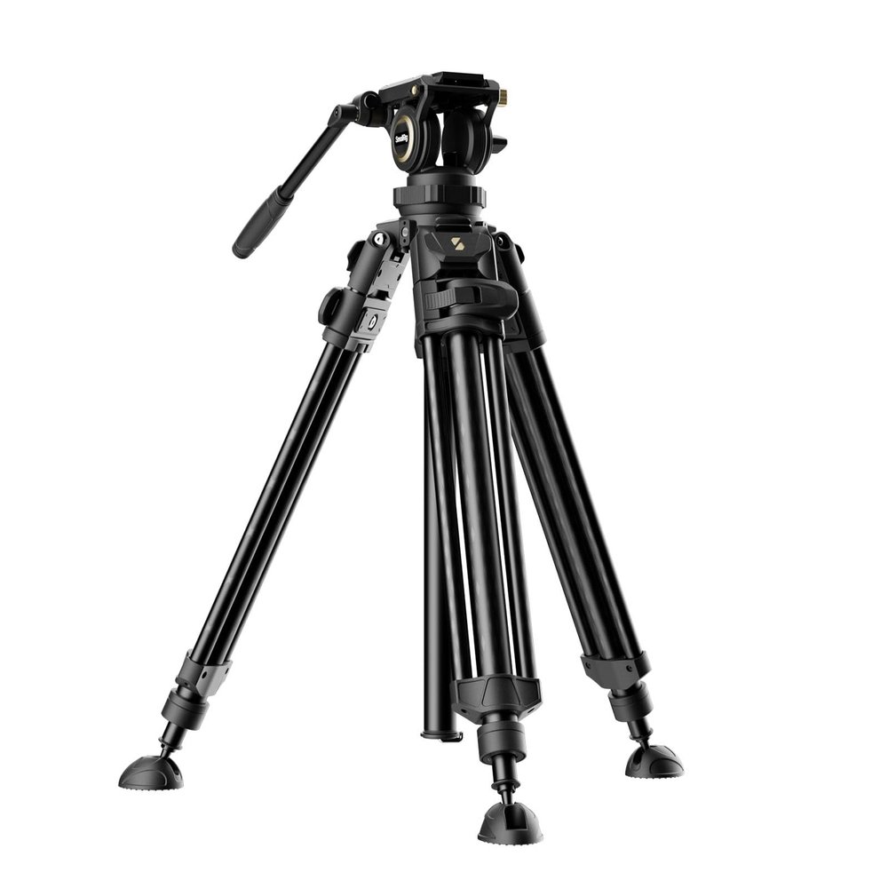 SmallRig AD-50Pro Heavy Duty Video Tripod, Carbon Fiber Lightweight Tripod with FreeSpeed One-Step Height Adjustment, Fluid Head, Dual-Mode QR Plate, Center Column, Weight 7lb, Load up 13.2lb