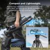 SmallRig AD-50Pro Heavy Duty Video Tripod, Carbon Fiber Lightweight Tripod with FreeSpeed One-Step Height Adjustment, Fluid Head, Dual-Mode QR Plate, Center Column, Weight 7lb, Load up 13.2lb view 3