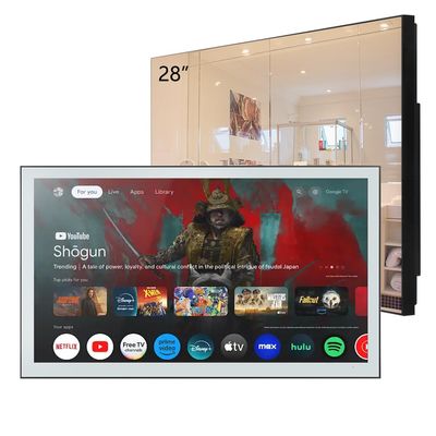 elecsung 28 inches Smart Mirror for Bathroom, 4K UHD, IPX6 Waterproof, Goo-Gle Android 11.0, ATSC DTV Television, Voice Control with Wi-Fi & Bluetooth, 2024 The Latest Model