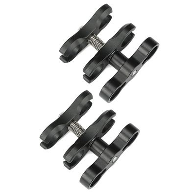 Sea Frogs Aluminum Alloy Clamp, Ball Joint Bracket Arm, Two Section Holder Diving Essential Accessory Light Combination Fixed Clamp, Diving Accessory Light Holder (CP-6 2PCS)