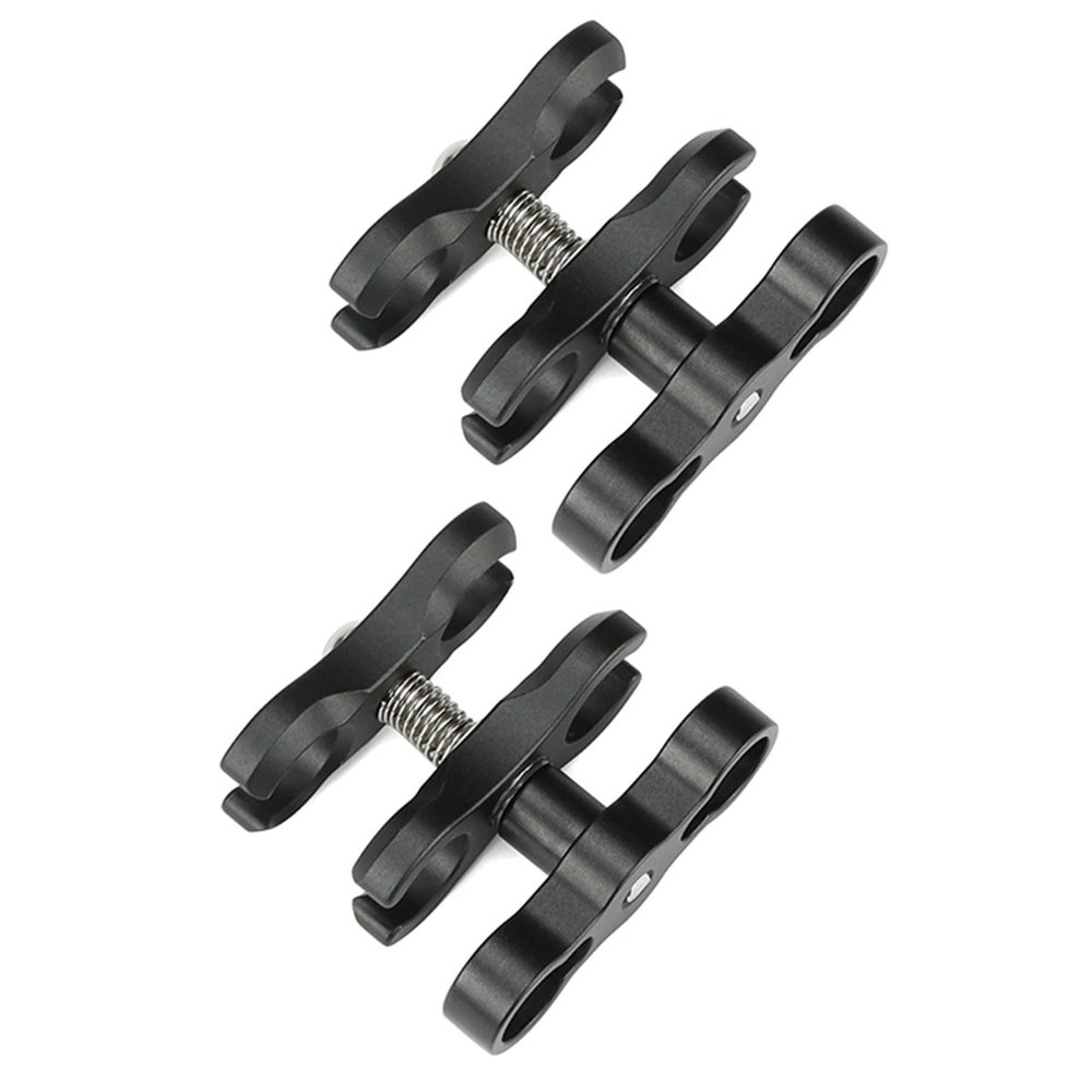 Sea Frogs Aluminum Alloy Clamp, Ball Joint Bracket Arm, Two Section Holder Diving Essential Accessory Light Combination Fixed Clamp, Diving Accessory Light Holder (CP-6 2PCS)