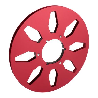 1/4 10.5 Inch Empty Tape Reel, Aluminum Alloy Sound Takeup Reel with 8 Holes Wind for NAB Recording, Unbreakable and Erosion (Red)