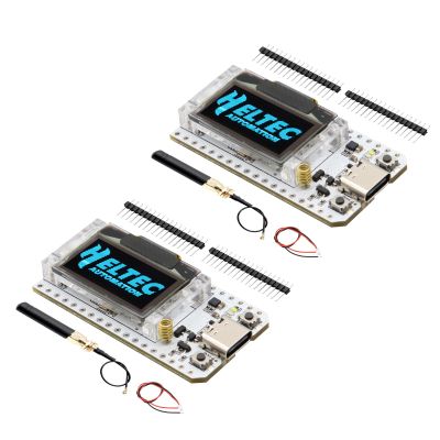 AYWHP 2 PCS LoRa V3 Development Board, LoRa V3 Meshtastic WiFi, LoRa V3 WiFi Bluetooth Dual Core SX1262 CP2102 Chip with 0.96" OLED Display and Antenna for Meshtastic Arduino