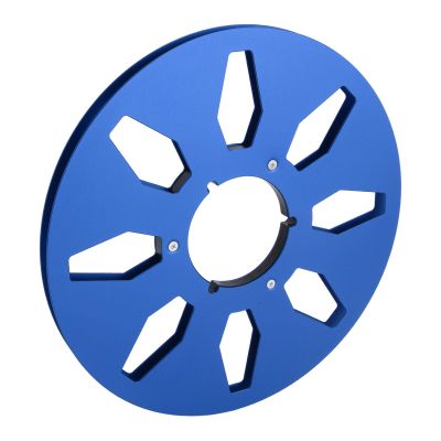 1/4 10.5 Inch Empty Tape Reel, Aluminum Alloy Sound Takeup Reel with 8 Holes Wind for NAB Recording, Unbreakable and Erosion (Blue)