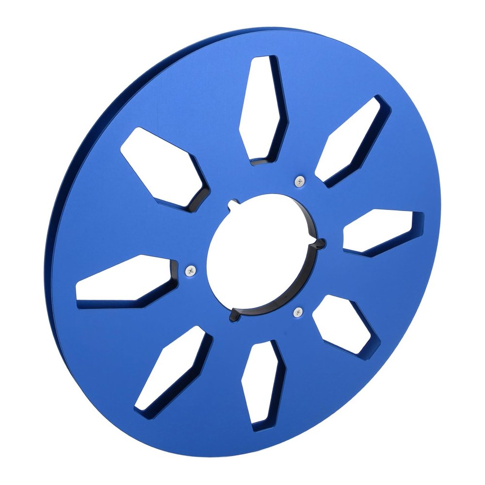 1/4 10.5 Inch Empty Tape Reel, Aluminum Alloy Sound Takeup Reel with 8 Holes Wind for NAB Recording, Unbreakable and Erosion (Blue)