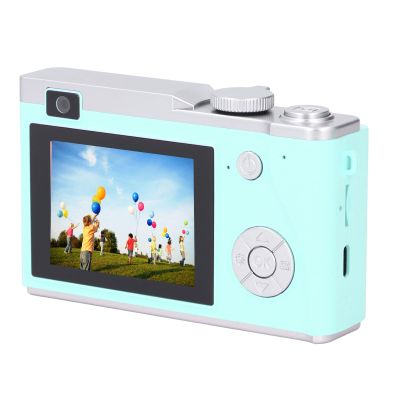 Zopsc Digital Camera, 48MP 1080P 16X Digital Zoom 2.4in HD Display Front and Rear Dual Lens Type C Charging Point and Shoot Camera (Light Green)