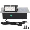 Table Pop Up Outlet Automatic Pop Up Strip Center Countertop Recessed Power Strip with 15W Wireless Charger + USB A + USB C + 2AC 5.9Ft Cord for Conference Desk Office Kitchen (Silver-Wireless) view 1
