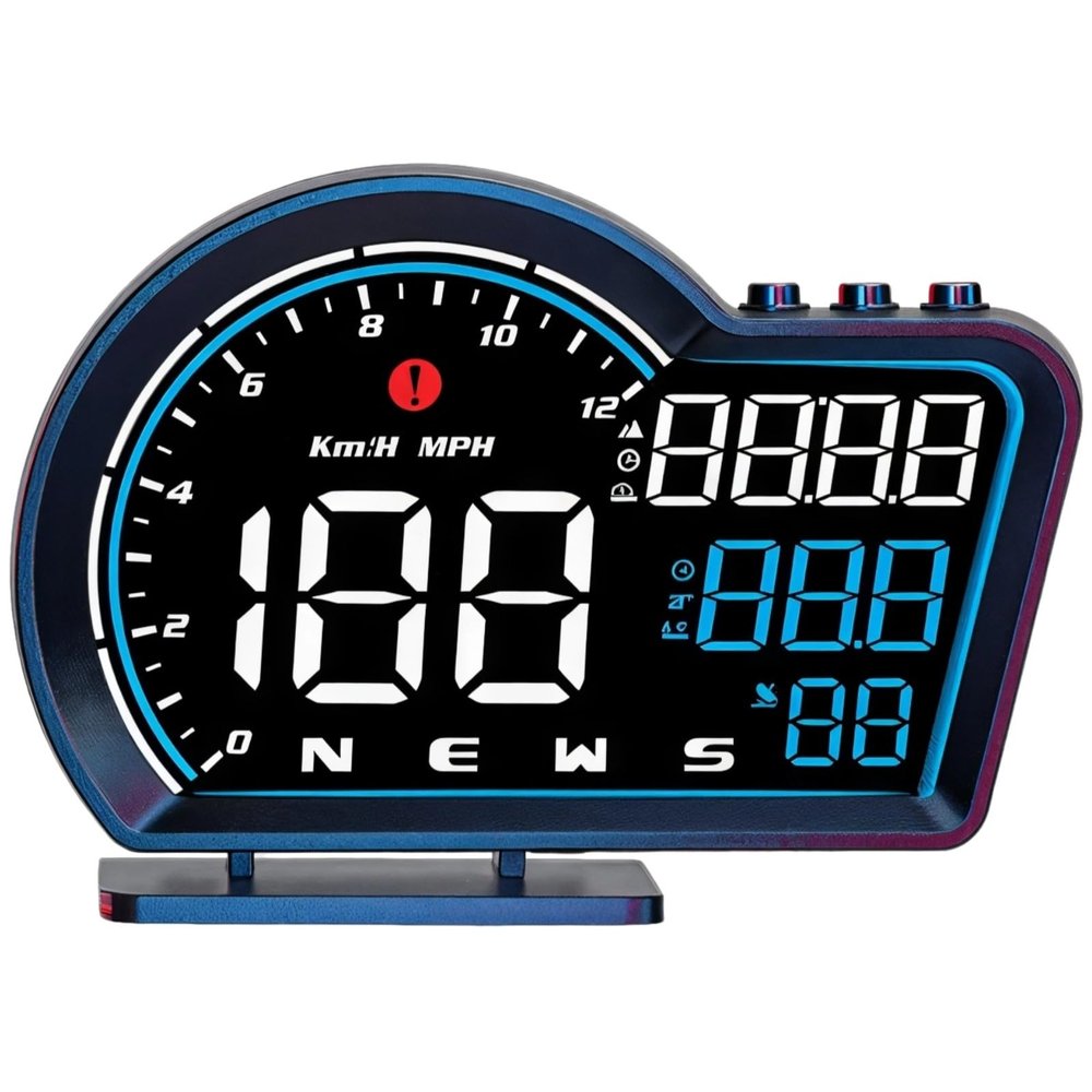 Digital Car GPS Speedometer, G16 Heads Up Display, Large Screen, Speed Alerts, Auto Brightness, Universal for All Vehicles