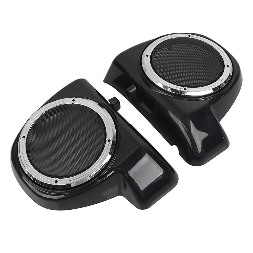 SHMTOOL 6.5" Speaker Pods Boxes Lower Vented Fairing & Speaker Grills Cover For Harley Touring Electra Glide Street Glide Road Glide 2014-2023,Unpainted & Chrome Trim