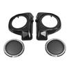 SHMTOOL 6.5" Speaker Pods Boxes Lower Vented Fairing & Speaker Grills Cover For Harley Touring Electra Glide Street Glide Road Glide 2014-2023,Unpainted & Chrome Trim view 2