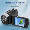 Gugxiom Video Camera Camcorder, 1080P 16MP Digital Camcorder Video DV Camera, with 270 Rotation, 16X Digital Zoom, 2.4 inch Screen, for Travel (Black) view 4