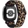 Amzpas Bands Compatible with Fitbit Versa 4 Band/Fitbit Versa 3 Bands/Fitbit Sense Band/Fitbit Sense 2 Band for Women Men, Soft Elastic Nylon Band Replacement for Fitbit Versa 4/ Sense 2, Leopard view 2