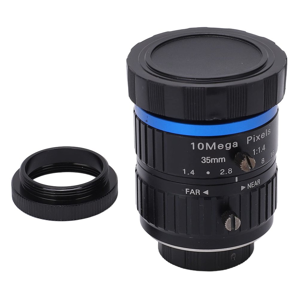 1in C Mount Lens, 35mm Focal Length Zoom Lens, 10MP Pixels Fixed Zoom Lens, Industrial Lens, Aluminium Alloy Manual Aperture Lens