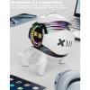 Portable Robot Bluetooth Speaker, 6W True Wireless Speaker with Alarm Clock RGB Lights Deep Bass Loud Stereo Sound Bluetooth 5.1 TWS Pairing Support TF Card AUX Input FM Radio for Party (Black) view 3