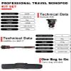 IFOOTAGE Monopod with Fluid Head Cobra 3 C180F-P + K5S, Carbon Fiber Monopod with Feet for DSLR Cameras - Canon, Nikon, Sony, Olympus, Panasonic, Payload 17.64Lbs/8KG view 2