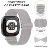 Amzpas Bands Compatible with Fitbit Versa 4/3, Sense/Sense 2 - Soft Elastic Nylon Replacement Band for Women Men - Light Grey view 4