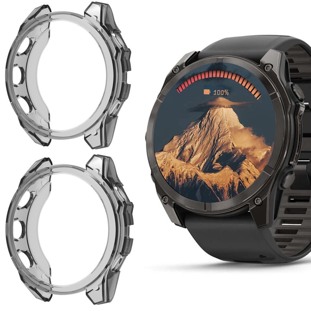 Compatible for Garmin Fenix 8 Case, Lamshaw TPU Silicone Slim Case Shock-Proof Cover All-Around Protective Bumper Shell Compatible for Garmin Fenix 8 43mm, 47mm, 51mm, Fenix E 47mm