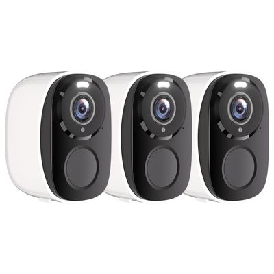 3Pack Security Cameras Wireless Outdoor,2K Battery Powered AI Motion Detection Spotlight Siren Alarm Surveillance Indoor Home Camera, Color Night Vision, 2-Way Talk, Waterproof, Compatible with Alexa
