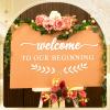 Dunzoom 2 Pcs Welcome to Our Beginning Mirror Decals Wedding Welcome Sign Removable Mirror Lettering Vinyl Decal Sticker for Wedding Engagement Marriage Reception Decor view 4